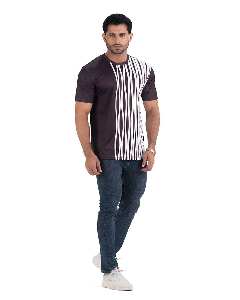 Mens Active Wear T-shirt - Zebra Stripe