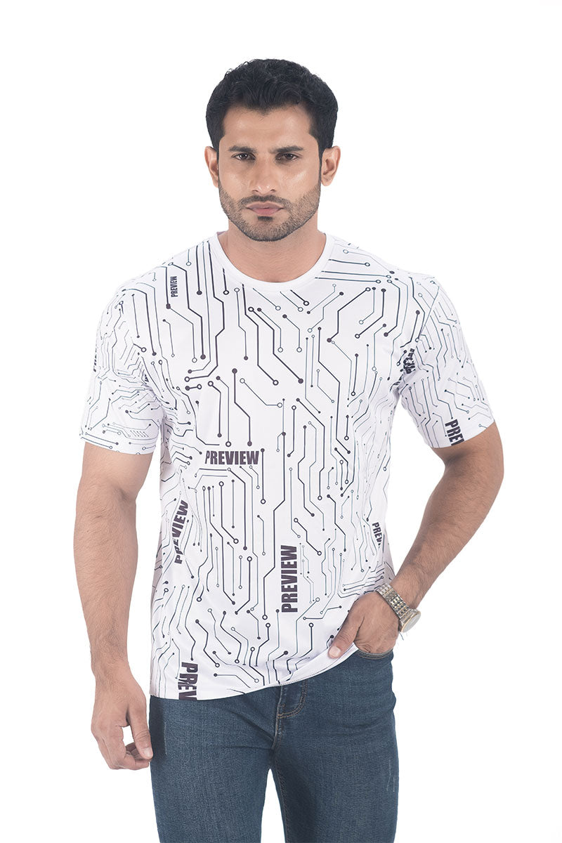 Mens Active Wear T-shirt - Tech Space