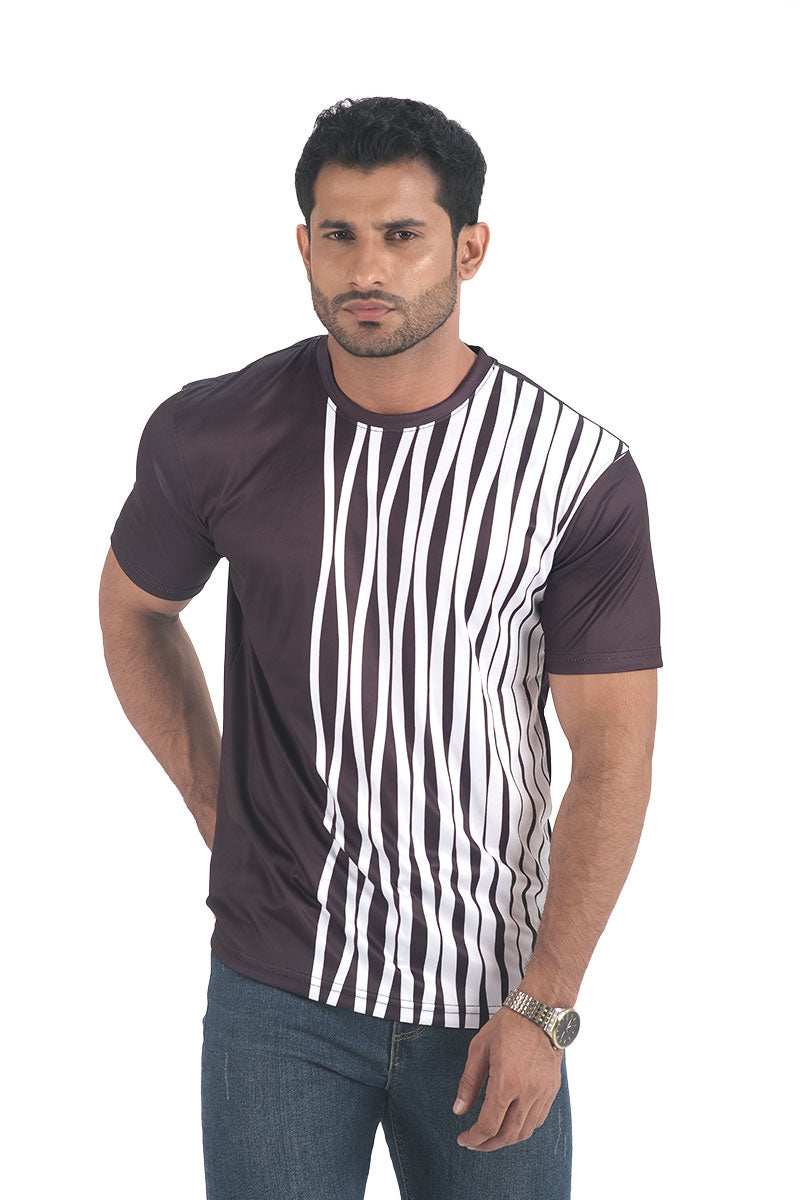 Mens Active Wear T-shirt - Zebra Stripe